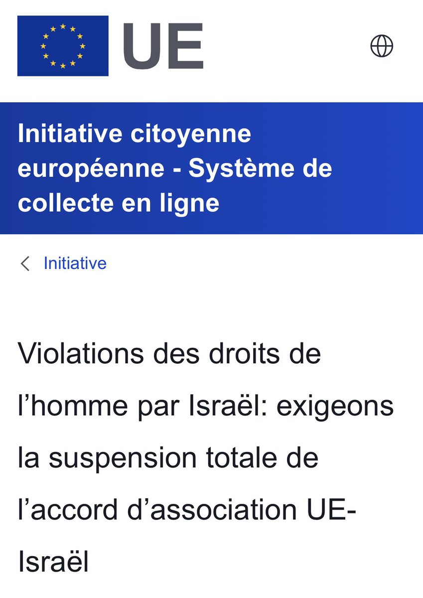 « Pour qu’une initiative citoyenne européenne soit valable, elle doit recueillir au moins un million de signatures valides et obtenir les seuils minimums dans au moins sept pays. »
C’est là ➡️ eci.ec.europa.eu/055/public/#/s…