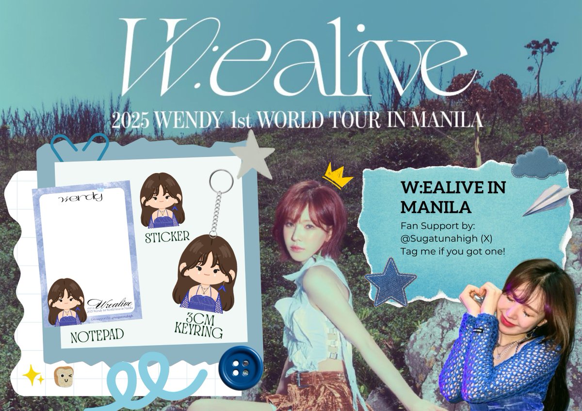 sugatunahigh's tweet photo. 🩵W:ealive in Manila💙
Fan Support by: @sugatunahigh 

🩵1:1 limited qty
💙Gold Sec, Loge right
🩵will give randomly
💙pls tag me if u got one!🥹🙏

Chibi art by: @oorangeflower 

#WENDY #웬디 #WEALIVE
#WENDY_WORLDTOUR_MANILA 
#WEALIVE_IN_MANILA 
#WENDY_WORLDTOUR https://t.co/yeAkCjW8it