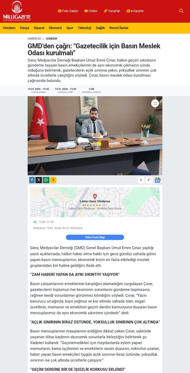 🔴 Basın mensuplarımızın yaşadığı ekonomik sıkıntılarla ilgili olarak Genel Başkanımız Umut Emre Çınar'ın yaptığı açıklama, çeşitli gazetelerde yer aldı. 

Değer ve emek verenlere teşekkür ederiz! 🙏
.. 
.. 
.. 
.. 
.. 
#gmd #gencmedyacilar #basın #basınmensubu #gazete