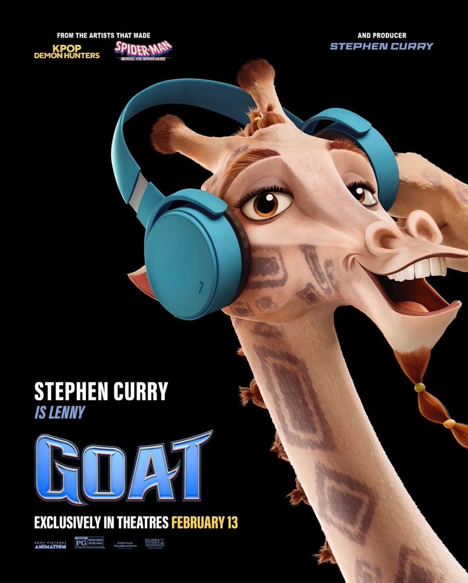 TheWarriorsTalk's tweet image. Tons of familiar names to star in Stephen Curry’s upcoming film “GOAT” 👀🔥

Andre Iguodala as Iggy the Ref
Ayesha Curry as Carol
Dwyane Wade as Rosette
Angel Reece as Propp
A’Ja Wilson as Kouyate
Kevin Love as Daskas
Stephen Curry as Lenny
and more..

(via @SonyAnimation)
