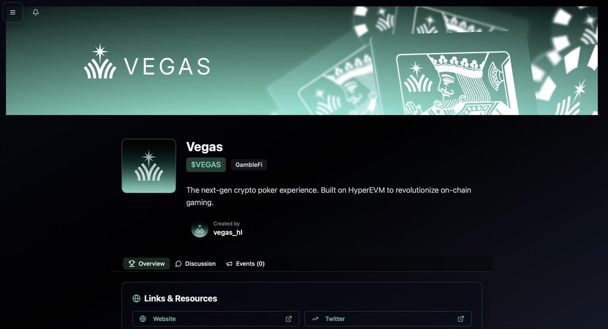 hyperconnect_X's tweet photo. 🚀 $VEGAS is now on HyperConnect!
Active users on HyperConnect can now follow the evolution of @Vegas_HL in real time, directly from the app.

Projects, updates, visibility: all in one place.

🔗 The connection between builders and the community continues to grow. https://t.co/nHZkukl7Th