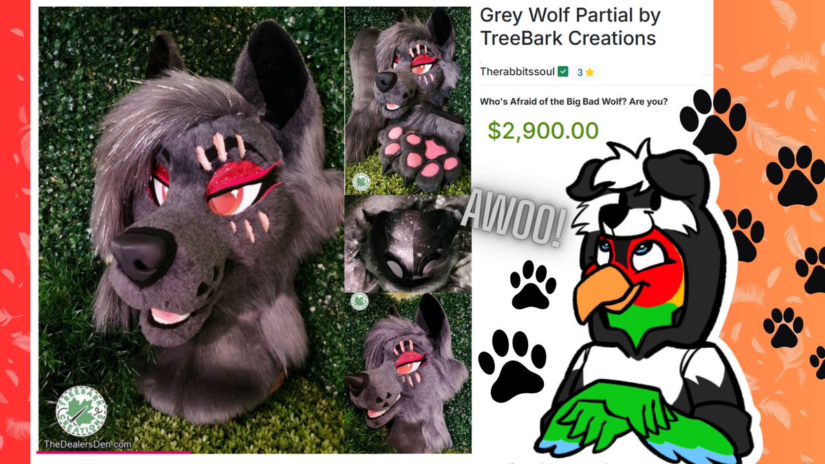 🦜🌕 AWOO! It's #werewolfwednesday   

This Wednesday my talons are gripped around a listing by <a href="/TBarkCreations/">TreeBark Creations LLC</a> it could be yours to transform into! 🩸🌖🐺 

Only 4 HOURS left to snag it: thedealersden.com/listing/grey-w… 

📜@treebarkcreations
🎨@Crystals_draw telegram