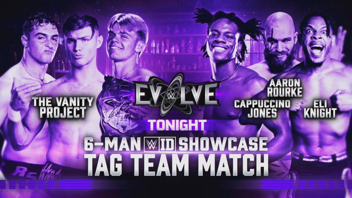 Tonight, huge 6-man tag showcasing the <a href="/WWEID/">WWE ID</a> program on #WWEEvolve! 

The Main Man will be watching, will you?

tubitv.com/series/3000151…