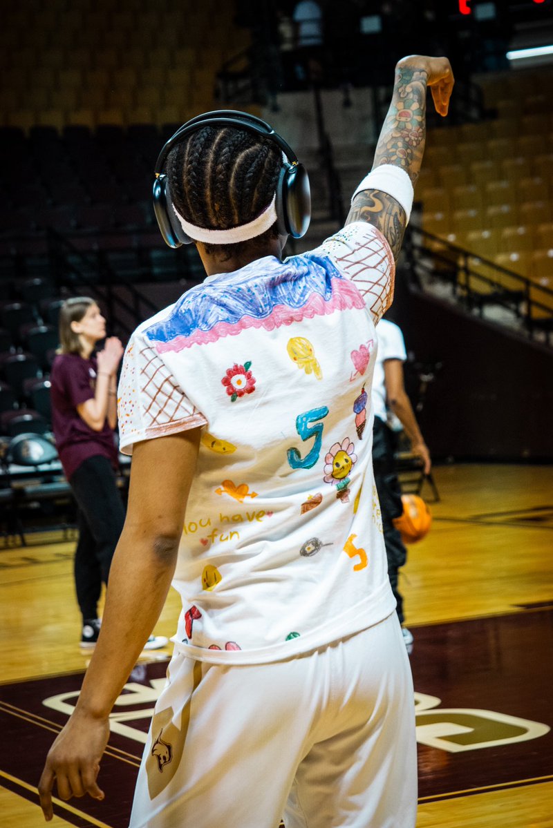 TXStateWBB's tweet image. A closer look at our Kids Game threads 😸
