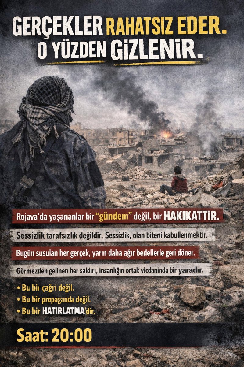 Rojawa'da ölüm zulüm kıyam tehcir var!!!