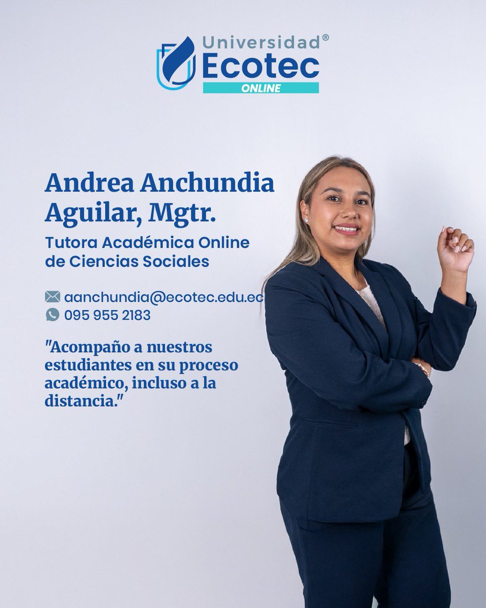 Tus tutores online están listos para acompañarte en cada paso de tu aprendizaje.
Conócelos, resuelve tus dudas y aprovecha al máximo tu experiencia académica en Ecotec Online📚

Conecta con ellos
