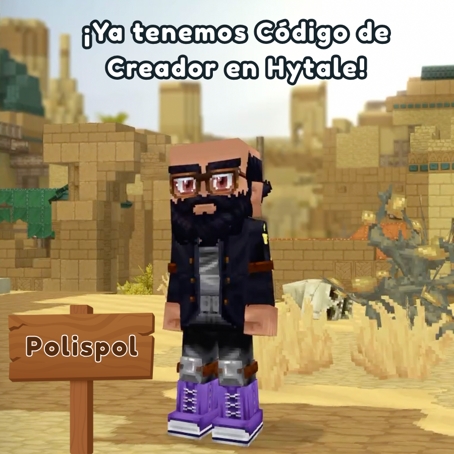 PolispolUpdate's tweet photo. ¡Policarpiers! ya tenemos código de creador en @Hytale ¡A por otro waterdrop de @polispol  y que esta vez funcione! 
Código de creador: Polispol 
¡Gracias por el apoyo! ✨ https://t.co/pA24MikRRw