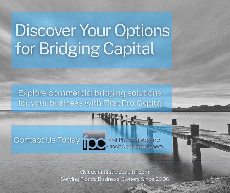 FirstProCapital's tweet image. Contact this SWFL boutique firm for your business bridge, business lending and commercial lending needs! Serving business owners throughout Florida: 239.260.4602

#naplesfl  #fortmyers #capecoral #estero #bonitasprings #marcoisland #sarasota #puntagorda #jupiterfl  #capecoral…