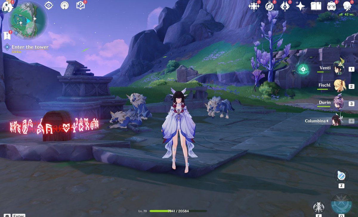 Ritinjart's tweet image. LOOK WHAT I FOUND
if you have Columbina in your team, wolves ignore you. But if you remove her, they immediately start to attack you.
Wolves "are the children of the moons", columbina is a moon goddess, so that's why they don't touch her
Wow
What a detail