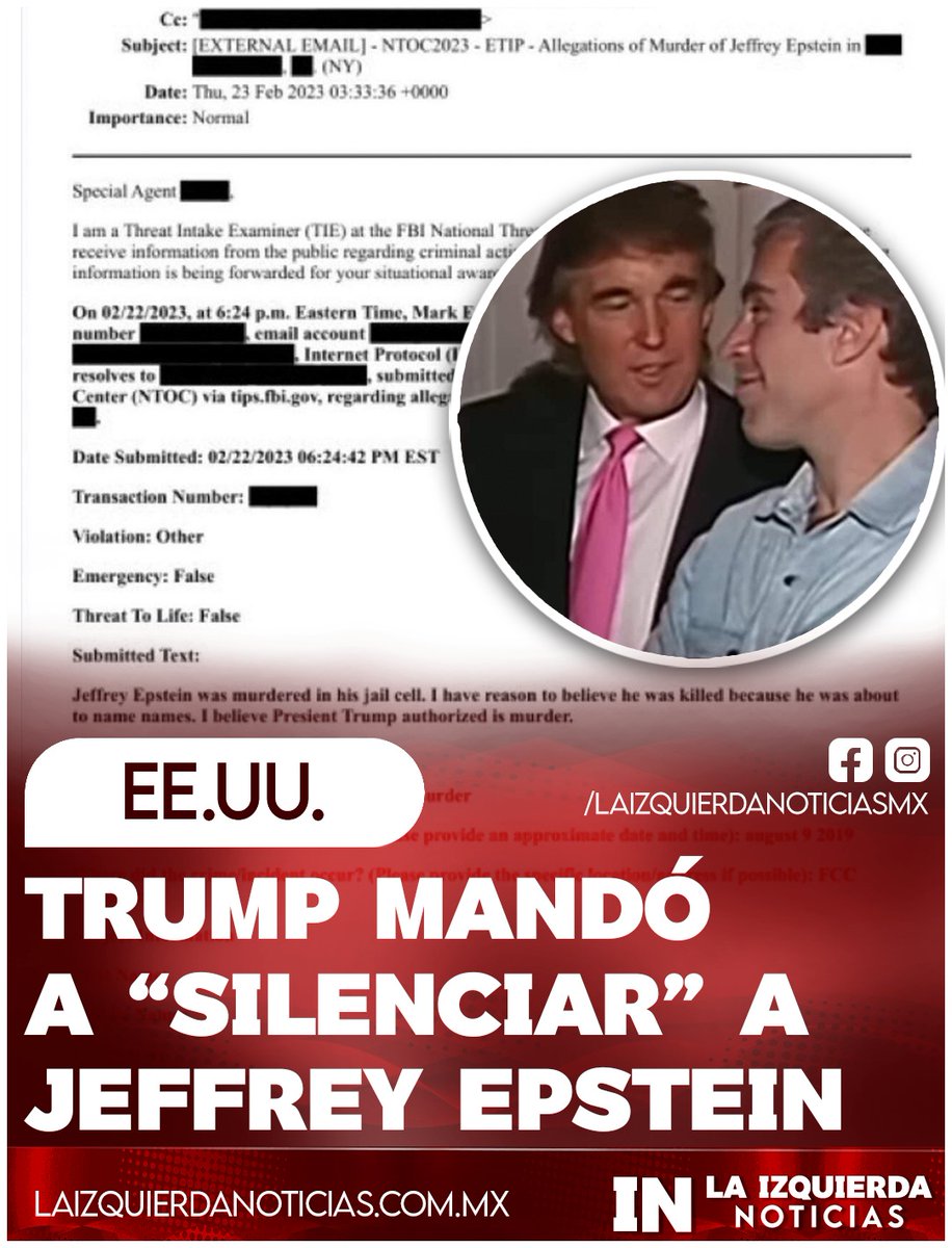 ¡ESCÁNDALO MUNDIAL! El hermano de J.Epstein, Mark Epstein, notificó al FBI el 2023 que Jeffrey Epstein fue asesinado, esto porque estaba dispuesto a "dar nombres" y que fue el mismo Donald Trump quien “ordenó” su asesinato. Esto según documento desclasificado.