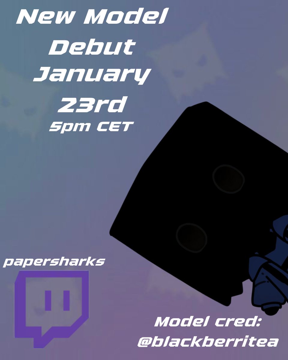 The model debut is finally here!!! Im sorry it took so long. Join uns over on twitch on Jan 23rd 5pm CET!!!!
Join us in the void!
also Model Credit goes to the wonderful <a href="/blackberritea/">Arya 💌 | Comms March Waitlist</a> GO CHECK THEM OUT
