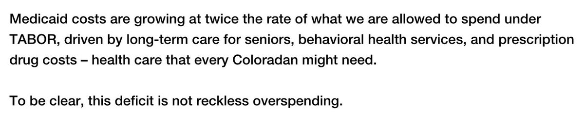 Dan_Gehrke_'s tweet image. Dear @McCluskieforCO, Here is a screenshot of your speech today. Can you explain to the average Coloradan how spending money you don't have isn't reckless overspending?

Any explanation of this seemingly low IQ statement is appreciated. Thanks.