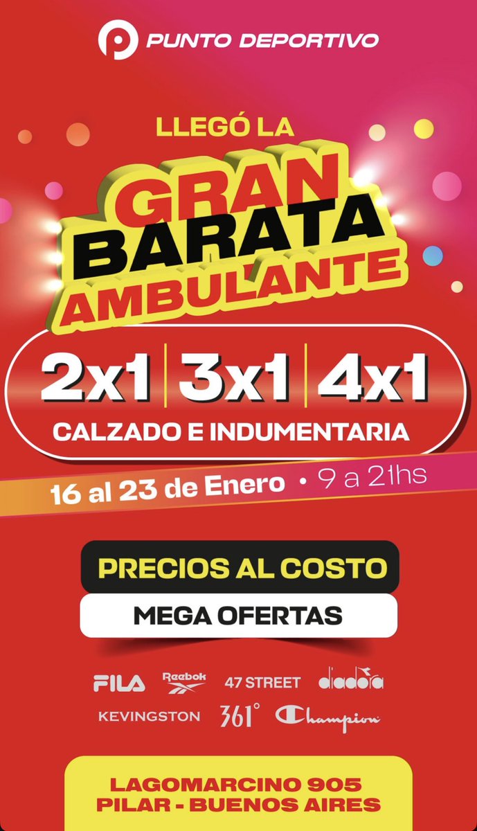ConAhorrando's tweet image. Gran barata, zapatillas, botines, ropa deportiva en Pilar del 16 al 23 de enero #botines #ofertas #zapatillas