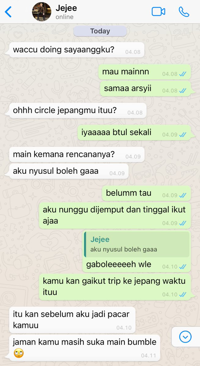 flairjaedo's tweet image. jaedo twotweets au aja ia :D

daily chat orang pacaran (yg sebenernya gitu-gitu aja)