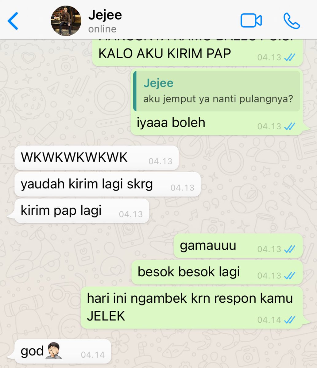 flairjaedo's tweet image. jaedo twotweets au aja ia :D

daily chat orang pacaran (yg sebenernya gitu-gitu aja)