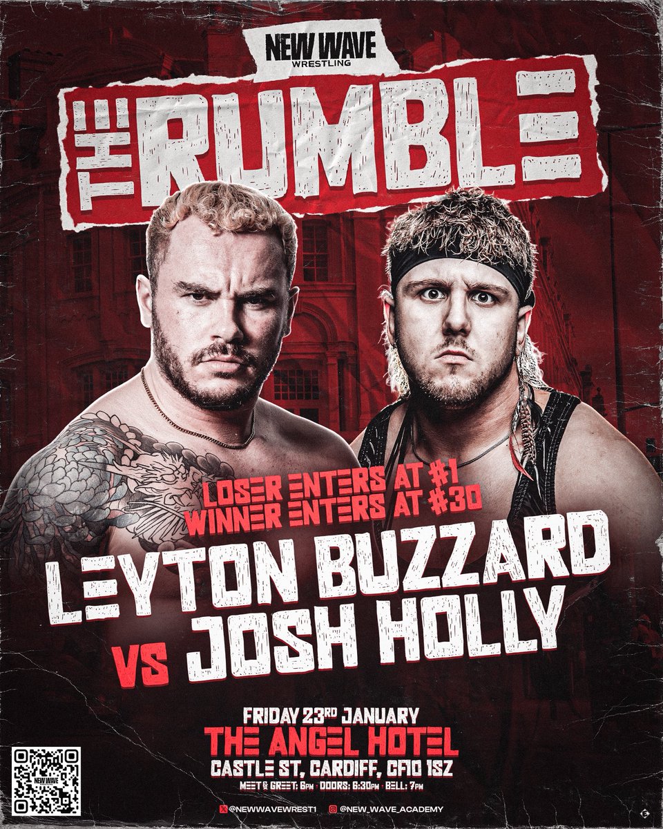 NewWaveWrestli1's tweet image. MATCH ANNOUNCEMENT 📣 

We kick off New Wave Rumble with a fantastic wrestling match

Winner of this match enters the Rumble at number 30 loser enters at number 1

‘Modern Classic’ Josh Holly vs ‘El Capitan’ Leyton Buzzard! 

Get your t1ckets here: 

🎟️ buytickets.at/newwavewrestli…
