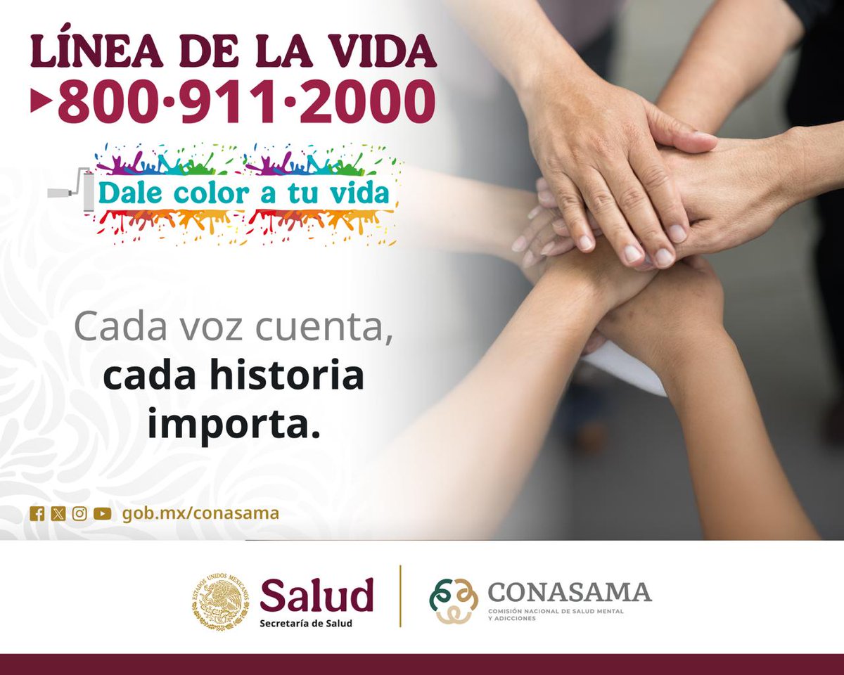 CEAADIC_Chih's tweet image. En la Línea de la Vida te escuchamos y apoyamos cuando enfrentas dificultades con tus emociones o con el uso y abuso de sustancias psicoactivas. Brinda orientación, contención y acompañamiento las 24 horas del día, los 365 días del año, de manera confidencial y gratuita.