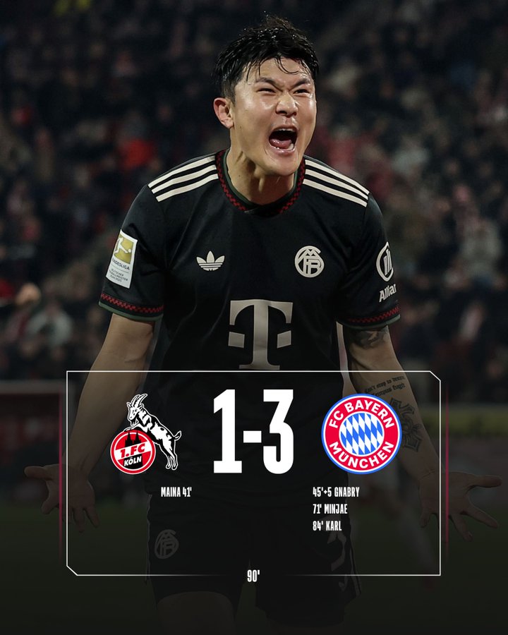 🔔 𝗙𝗨𝗟𝗟 𝗧𝗜𝗠𝗘 𝗛𝗘𝗥𝗘 𝗜𝗡 𝗞Ö𝗟𝗡 🔔

➕3️⃣ on the road. We still remain 𝗨𝗡𝗕𝗘𝗔𝗧𝗘𝗡 in the Bundesliga!!