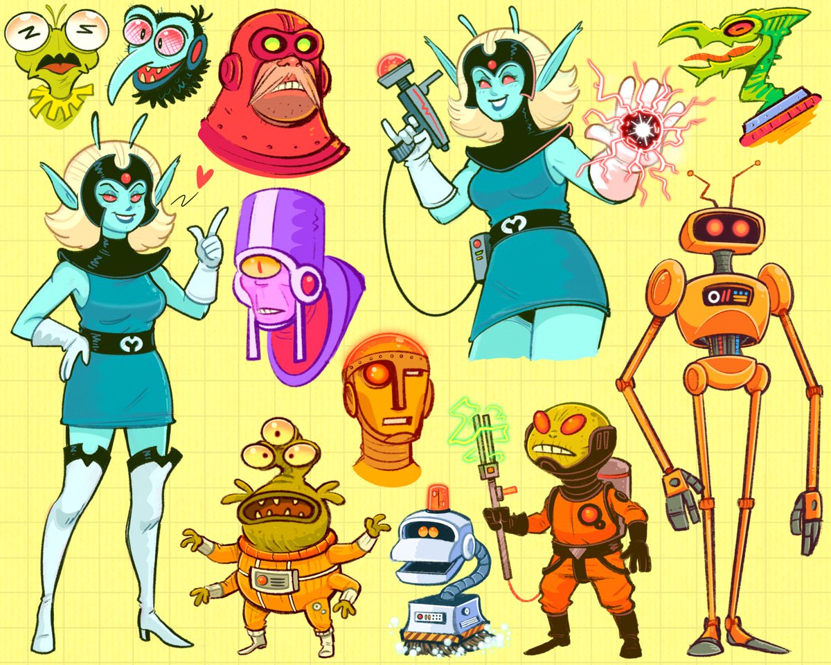 Assorted Sci-fi junk I’ve been sitting on ✏️👽💫🛸🪐🤖