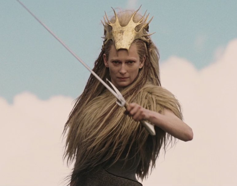 kingofbrethren's tweet image. can we talk about tilda swinton as the white witch for a minute because she ate this so bad