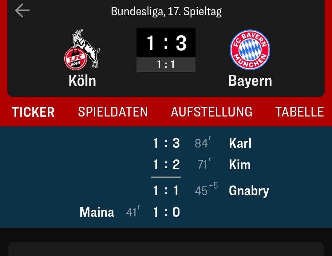 Wie wir uns nicht zu schade sind und jedes Spiel gewinnen wollen, zeigt die Gier in der Mannschaft und die Leidenschaft.

Es ist einiges möglich die Saison.

Was eine Hinrunde😍🔥

#FCBayern #koefcb