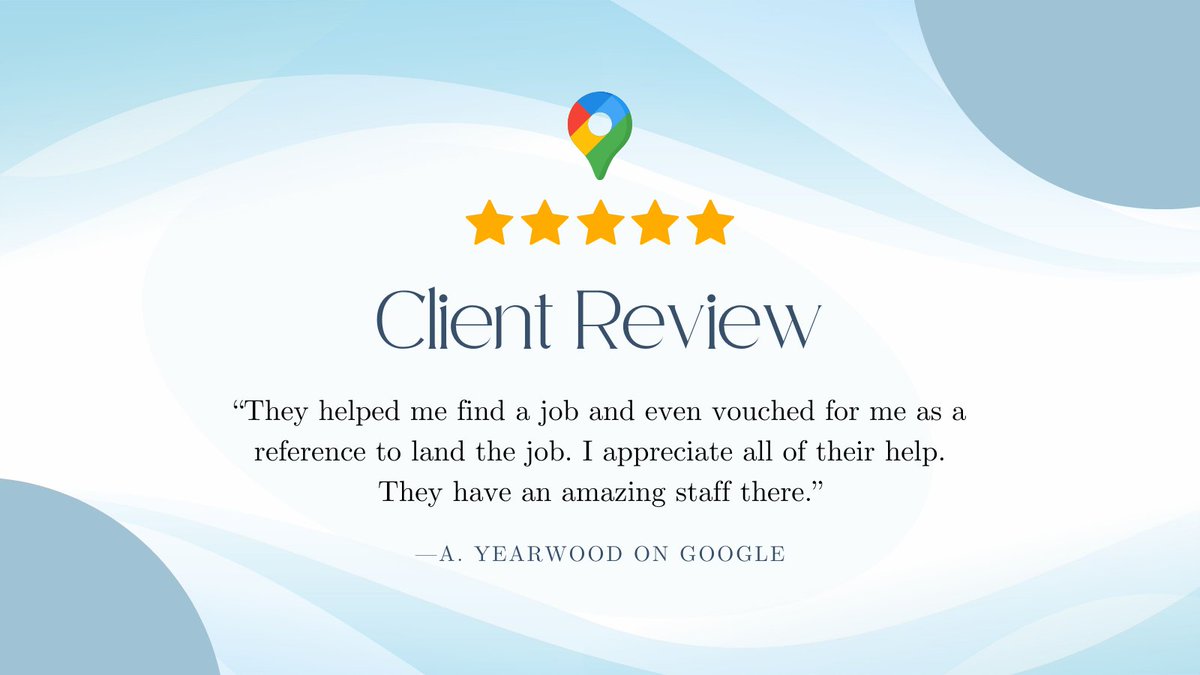 At America Works, we do more than help clients search for jobs. We help them LAND  them and KEEP them. Our dedicated staff go the extra mile by connecting directly with employers and sometimes even serving as a reference to help open doors. ⭐

#TestimonialTuesday #GoogleReview