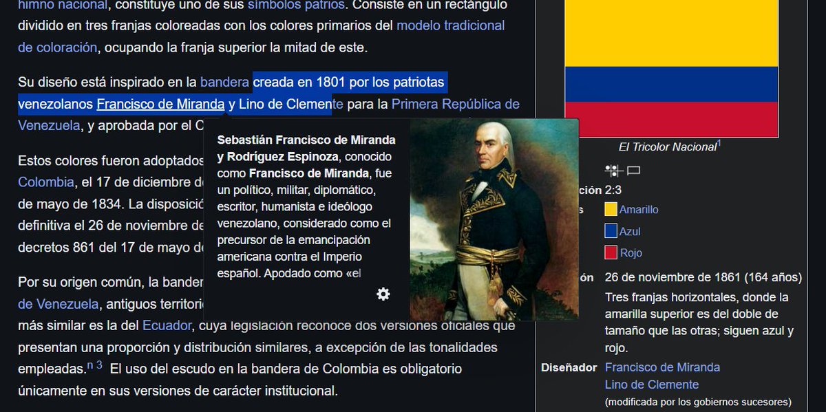 Aprovecho para recordar que la bandera de Colombia fue diseñada por
El Generalísimo, Almirante y primer comandante en jefe de los ejércitos Venezolanos
Mariscal de Francia y
Coronel de España, Estados Unidos y Rusia...
Sebastián Francisco de Miranda y Rodríguez Espinoza!!