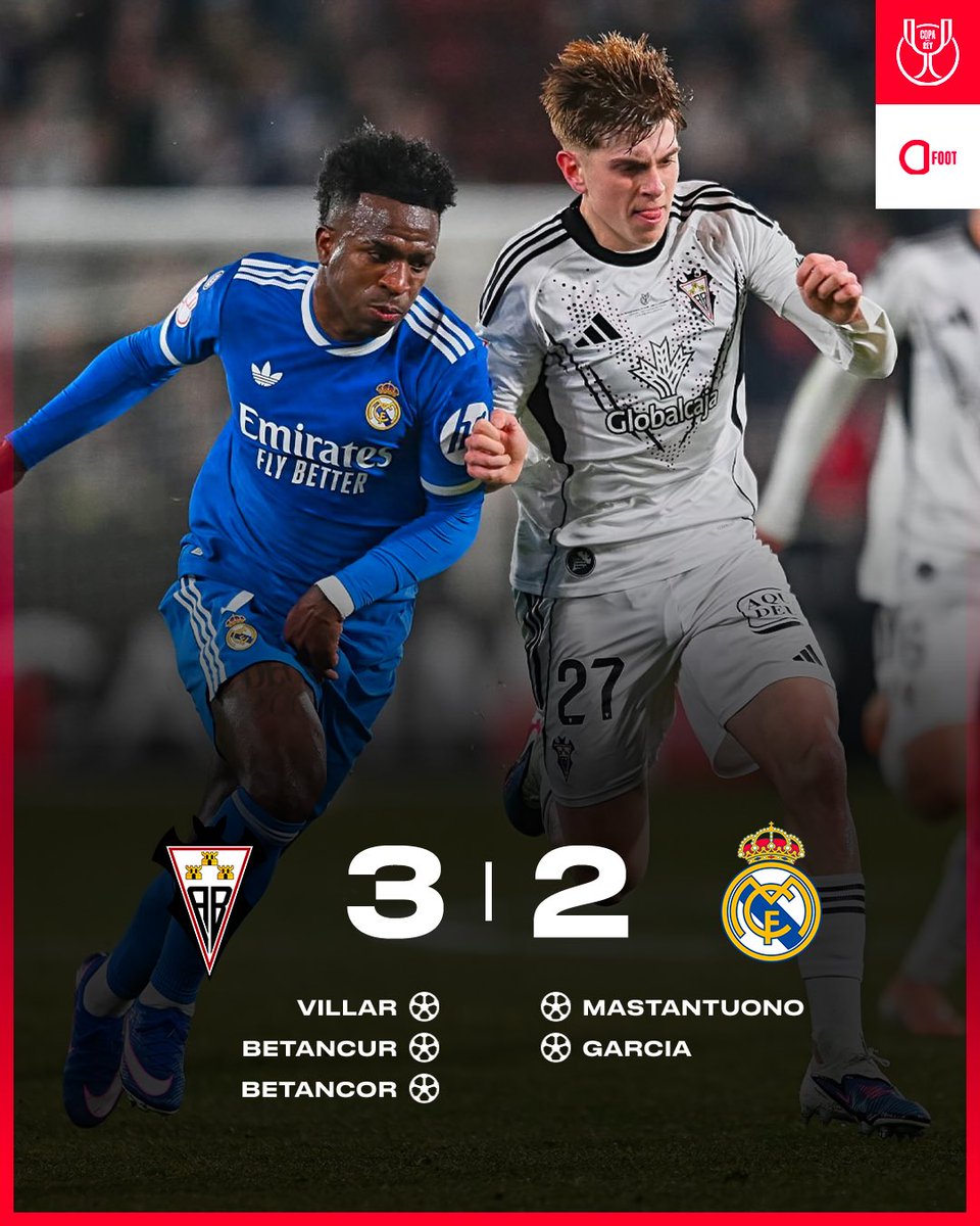 ActuFoot_'s tweet image. 🚨🚨 𝗟𝗘 𝗥𝗘𝗔𝗟 𝗠𝗔𝗗𝗥𝗜𝗗 𝗘𝗦𝗧 𝗘́𝗟𝗜𝗠𝗜𝗡𝗘́ 𝗘𝗡 𝟴𝗲𝘀 𝗗𝗘 𝗙𝗜𝗡𝗔𝗟𝗘 𝗗𝗘 𝗟𝗔 𝗖𝗢𝗣𝗔 𝗗𝗘𝗟 𝗥𝗘𝗬 🇪🇸 𝗣𝗔𝗥 𝗔𝗟𝗕𝗔𝗖𝗘𝗧𝗘 (𝟭𝟳𝗲̀𝗺𝗲 𝗱𝗲 𝗗𝟮) !!!!!!!!! 😱❌

POUR LA PREMIÈRE D’ARBELOA EN TANT QUE COACH !!!!!

CAUCHEMAR 😳