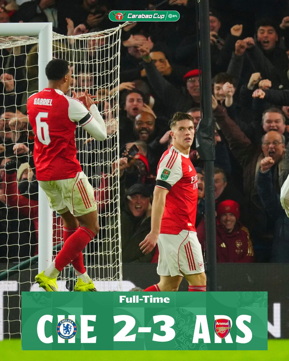 🔴 A five goal thriller at the Bridge sees <a href="/Arsenal/">Arsenal</a> take the advantage!

#EFL | #CarabaoCup