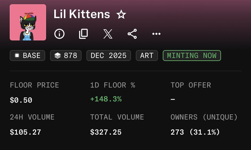 FLOOR - 148.3%📈

Believe me, frens - we’re building something big.

Mint now: opensea.io/collection/lil…