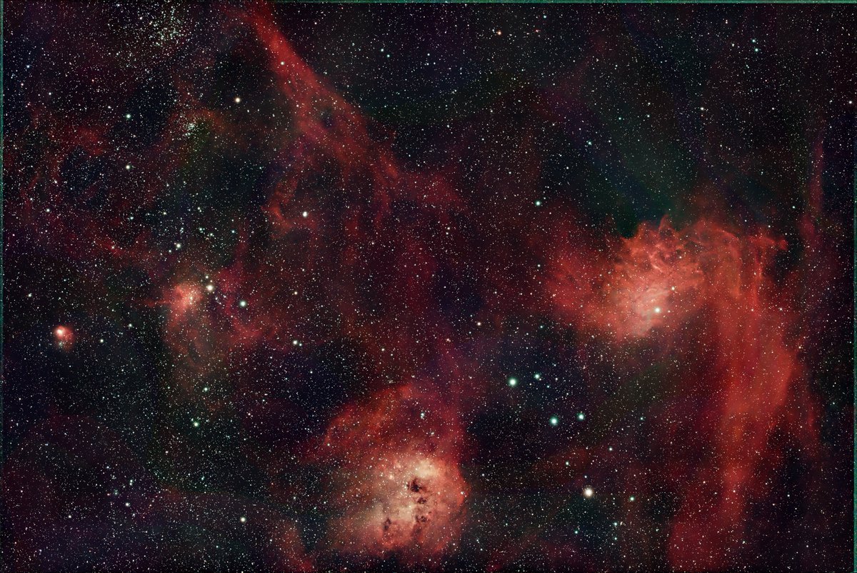 MarkAndrewsReal's tweet photo. Another widefield image, FRA300 and ASI2600MC Pro, 47 120 second subframes and Pixinsight / RC-Astro magic.  Stars not tame yet. https://t.co/u87pplr0KT