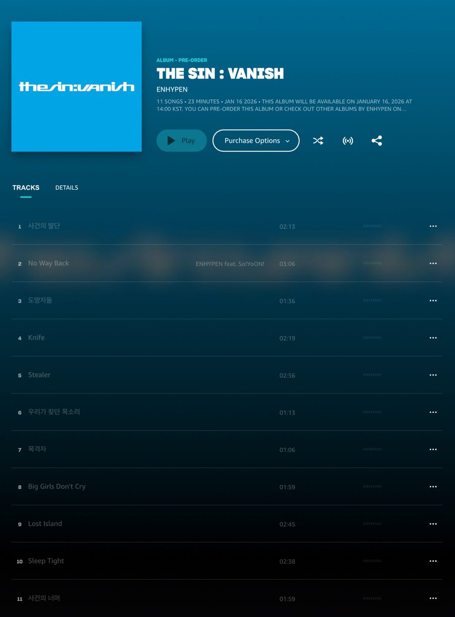 1 사건의 발단 02:13
2 No Way Back 03:06
3 도망자들 01:36
4 Knife 02:19
5 Stealer 02:56
6 우리가 찾던 목소리 01:13
7 목격자 01:06
8 Big Girls Don't Cry 01:59
9 Lost Island 02:45
10 Sleep Tight 02:38
11 사건의 너머 01:59