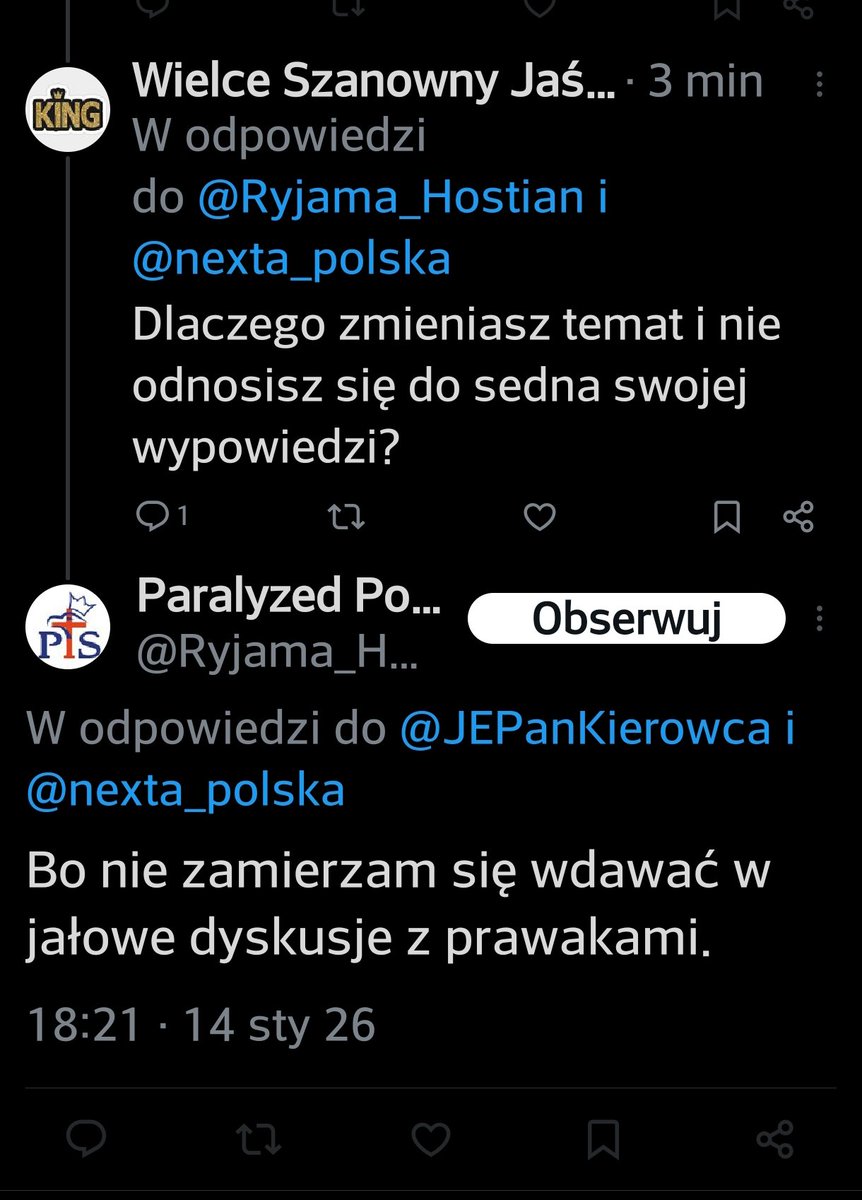 JEPanKierowca's tweet photo. @Ryjama_Hostian @nexta_polska Taka to dyskusja z lewarami pokroju @Ryjama_Hostian 🤷🏻 Kiedy brak konstruktywnych argumentów żeby odpowiedzieć interlokutorowi trzeba blokować 🤷🏻 I właśnie dlatego potrzebne jest im #Acta3 #DSA https://t.co/WHKbMmHtRN