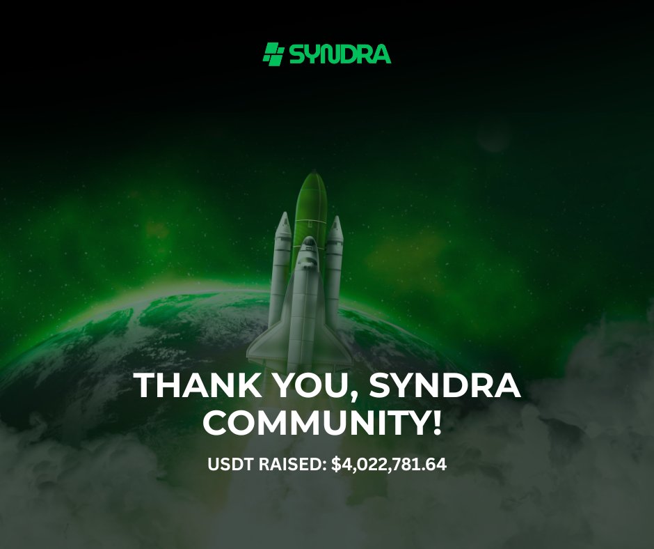 SyndraChain's tweet image. 💚 Thank You, Syndra Community!

We are incredibly grateful for the trust and support from our community.

🚀 USDT Raised: $4,022,781.64

This milestone is more than a number —
it represents belief in our vision, confidence in our technology, and strength in our community.