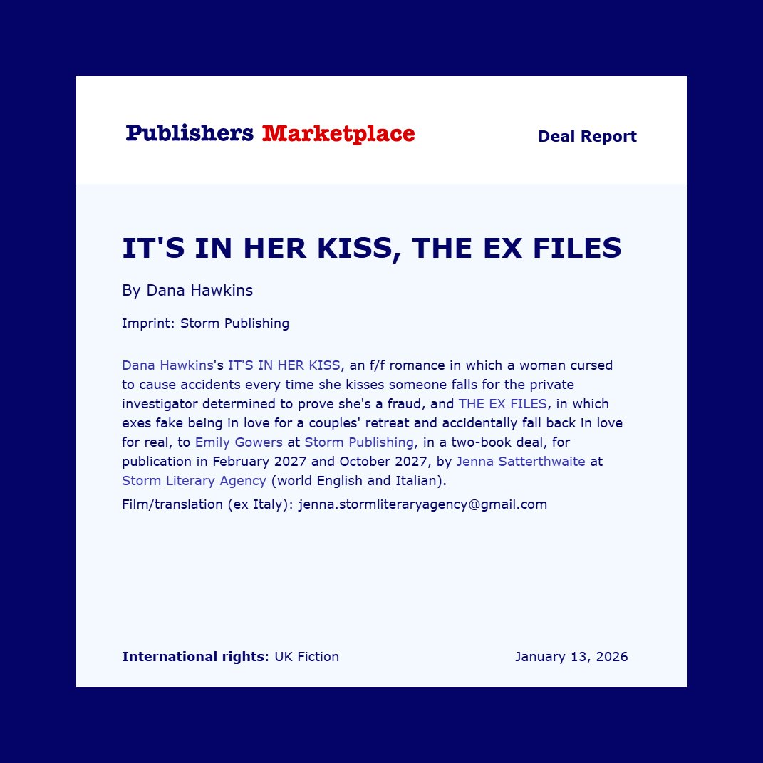 I am so exited to announce a two book deal with <a href="/Stormbooks_co/">Storm Publishing</a> thank you to my agent Jenna Satterthwaite <a href="/JennaSchmenna/">Jenna Satterthwaite</a> for securing this!