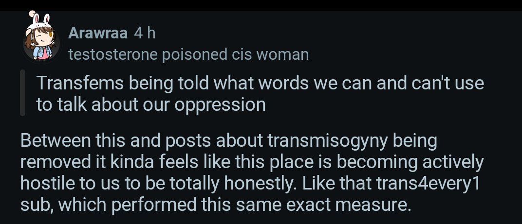 prismaticwhore's tweet image. Even fucking transgendercirclejerk tried to ban the use of the words TMA and TME... The mod came back on this terrible decision but the fact that this was even a consideration, under the pretense that those terms are enbyphobic (????) is so transmisogynistic.