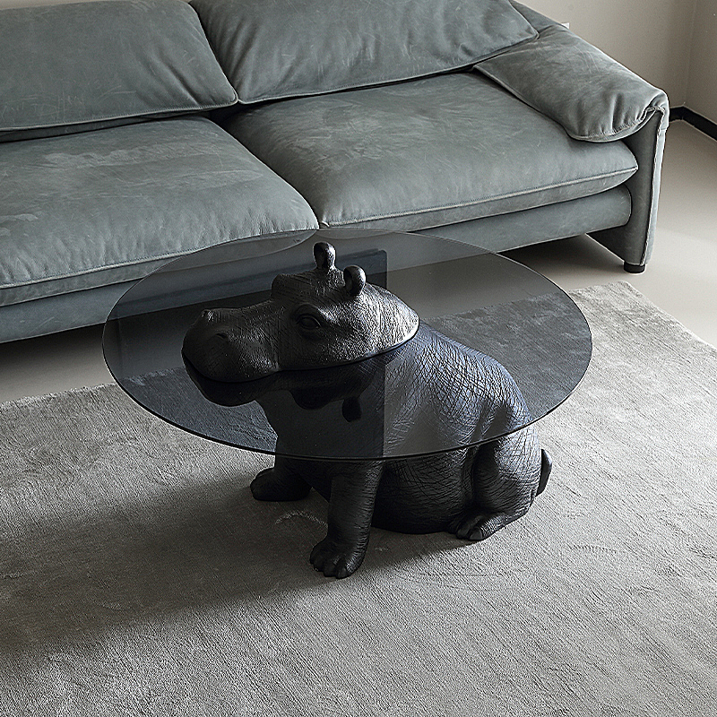 Products's tweet photo. Elevate your space with this Italian-style minimalist hippo coffee table for a touch of modern elegance.