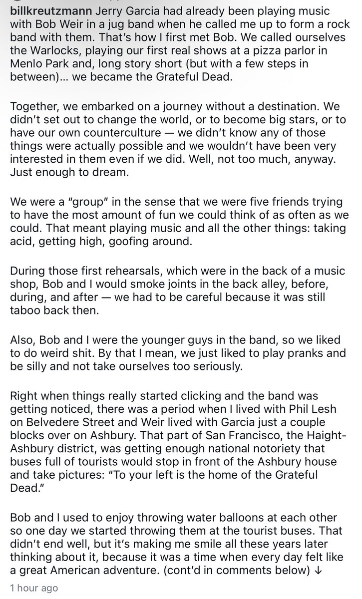 morrisoncrying's tweet image. Bill Kreutzmann’s tribute to Bob Weir is so beautiful.