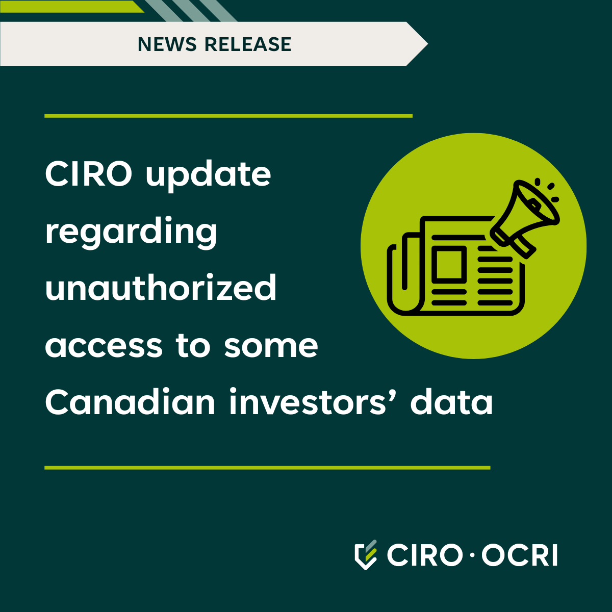 CIRO_OCRI's tweet image. The Canadian Investment Regulatory Organization (CIRO) confirms that as a result of a sophisticated phishing attack, first disclosed in August 2025, approximately 750,000 Canadian investors have been impacted.

Learn more: ciro.ca/newsroom/publi…