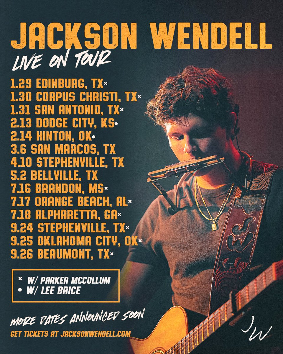 Looking forward to seeing y’all on the road this year 🤙 jacksonwendell.com/jwshows