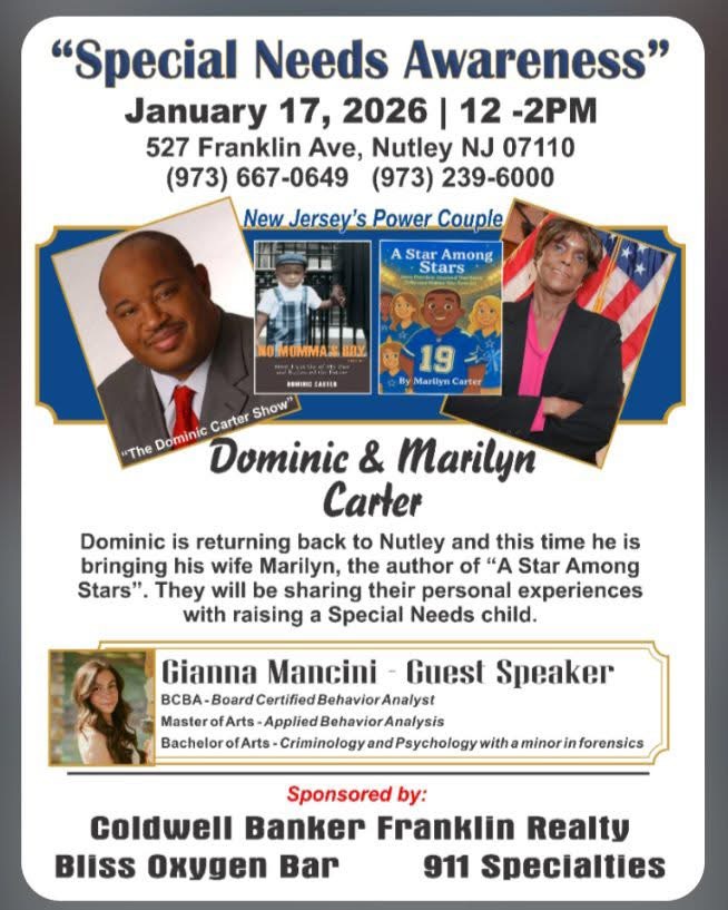 DominicTV's tweet photo. This Saturday in Nutley, NJ — Marilyn & I speak from the heart about raising our son Dominic with special needs. The fight. The faith. The victories. Open to the public. Join us. For every parent who refuses to give up.
#ParentsOfSpecialNeeds #SpecialNeedsKids #CommunitySupport #NutleyEvents #HopeForFamilies #InclusionMatters