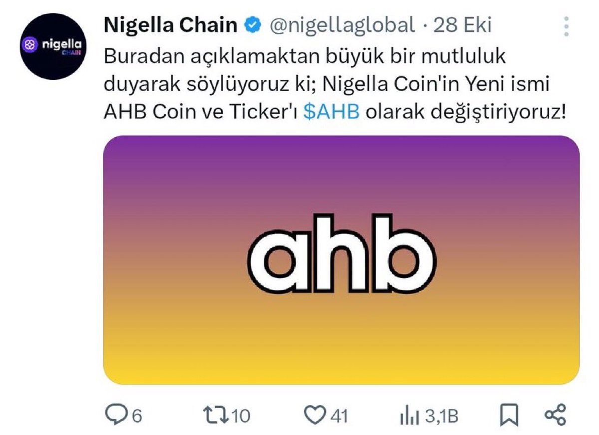 Tüm piyasa yukarı giderken <a href="/haluklevent/">Haluk Levent ( Ahbap Ekibi )</a> ın devraldığı #nigella koin yatırımcısını süründürmeye devam ediyor. Sürekli yalanlar ertelemeler yatırımcı perişan oldu
Bir de isminiz ahb oluyordu öyle demiştiniz şimdi ne oldu ? #halukleventduybizi <a href="/AtillaTasNet/">Atilla Taş</a> #UniversiteMemurunaTayin