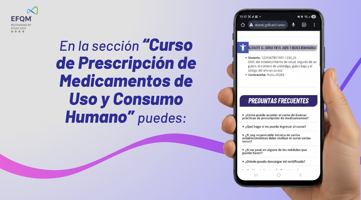 Acess_Ec's tweet photo. 💻Todo lo que necesitas conocer sobre el “Curso de Buenas Prácticas de Prescripción de Medicamentos de Uso y Consumo Humano” 💊 y su renovación lo encuentras en nuestro sitio web ▶️ https://t.co/3TIRtbaMp7
Si tienes dudas este es el espacio perfecto para resolverlas.
#SomosACESS https://t.co/8oycSBQ0qR