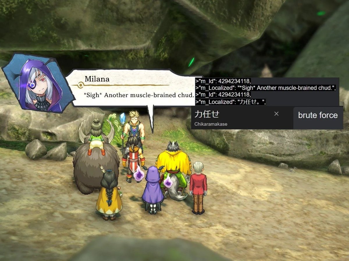 _rawrell's tweet image. The real issue is localizers themselves are terminally online and ideologically brain rotten.

Sorry but no one IRL says things like "muscle-brained chud" and "fart factory", this is just an unfunny redditor's idea of witty dialogue.