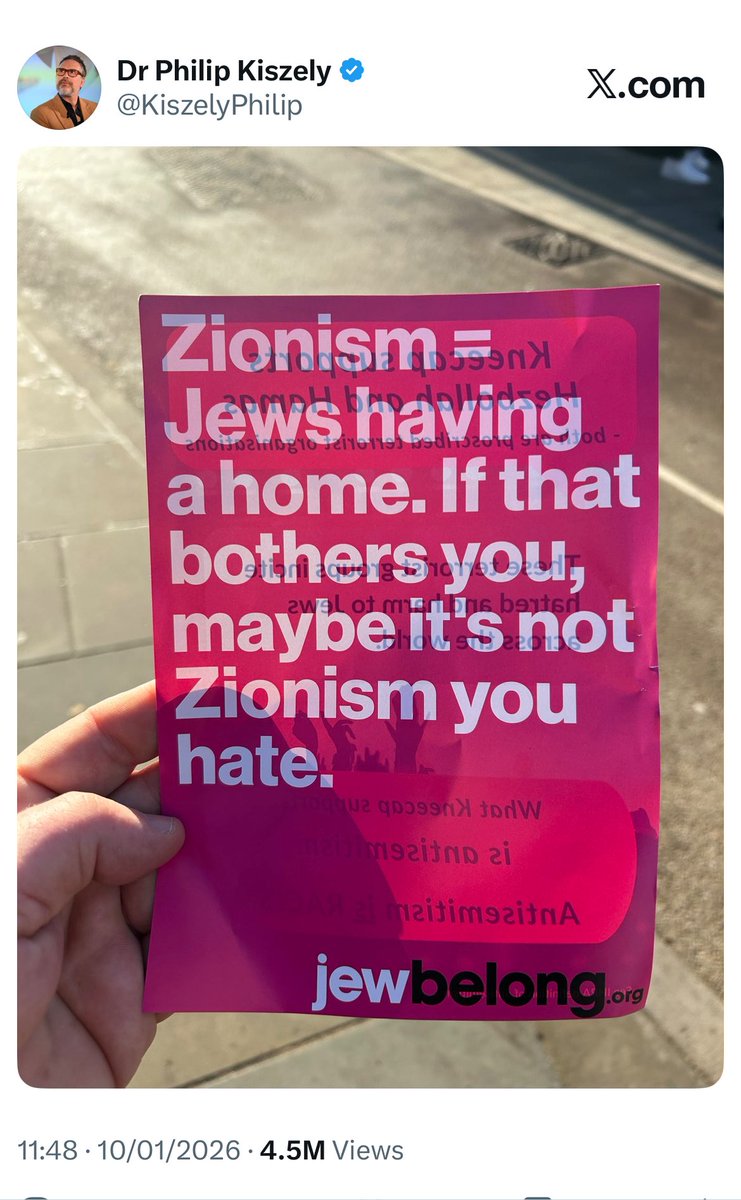 I tweeted this on Saturday. It’s had 4.5 million views.

There are an awful lot of people in the world who hate Jews. They hate them for having a home—just like they hated them for not having a home. They hate them for being white—or for not being white. They hate them for their