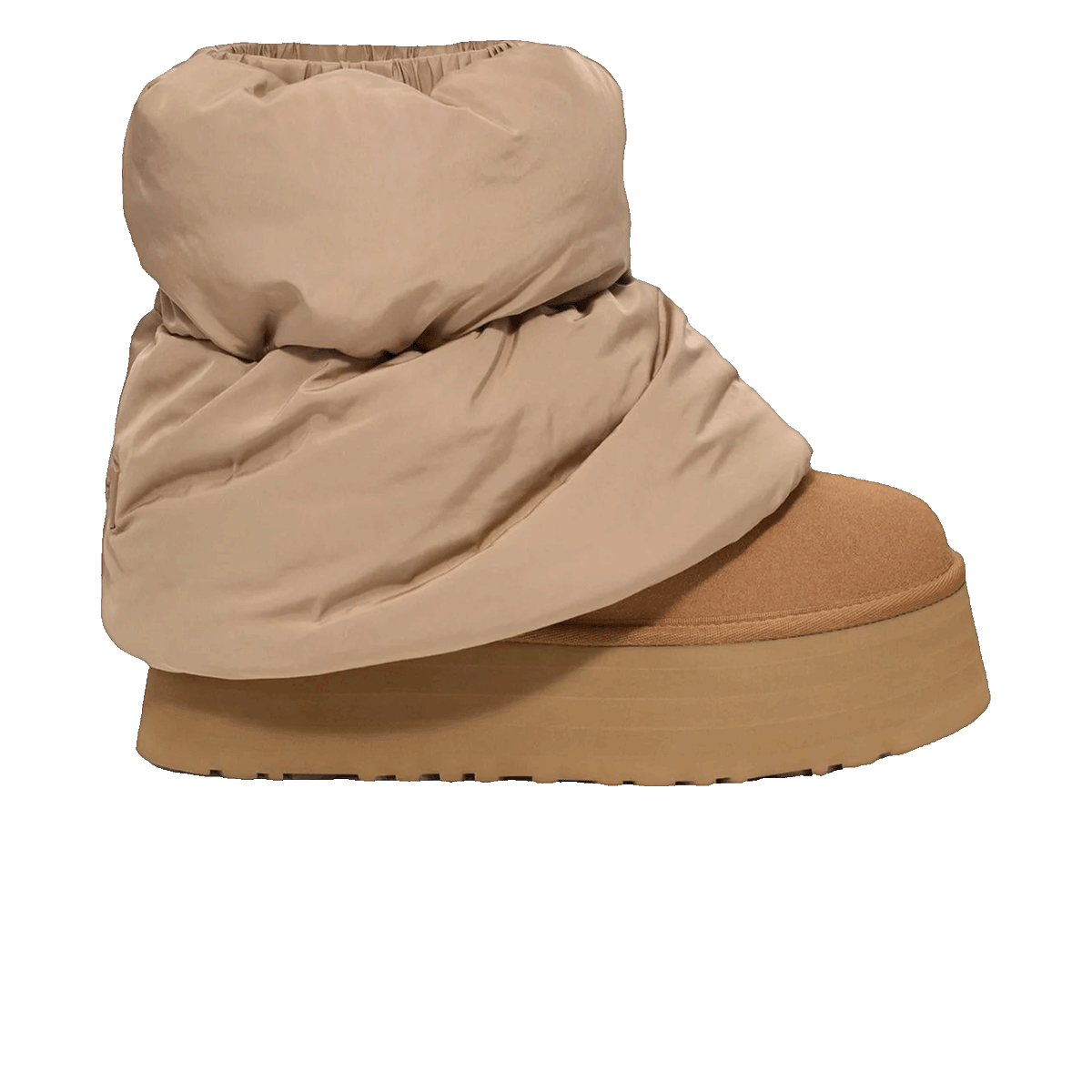 Products's tweet photo. Stay stylish and warm with UGG Classic Mini Dipper Puffer Boots in Amphora Chestnut!
