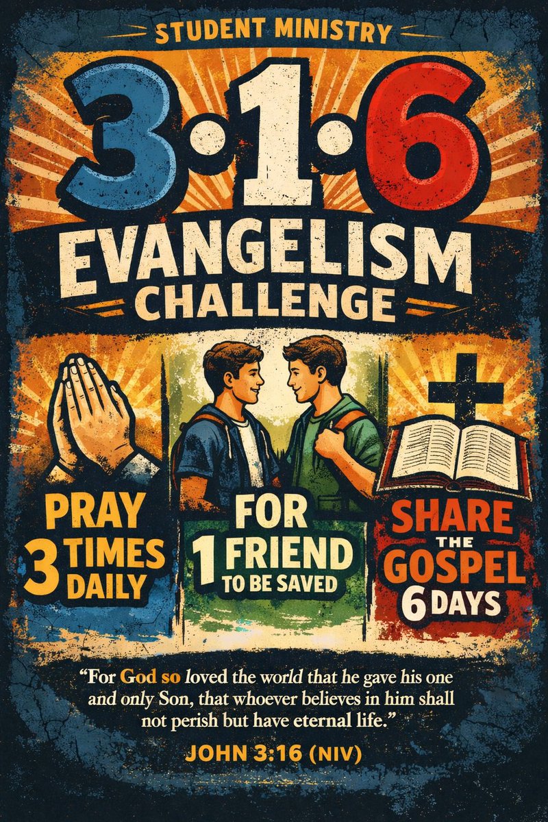 Sunday mornings matter—but obedience Monday-Saturday does too.

At <a href="/FirstHurst/">First Baptist Hurst</a>, I’ve challenged our students with 3•1•6:
🙏 Pray 3 times a day
👤 For 1 friend to be saved
📖 Share the gospel for 6 days

Faith isn’t passive. The gospel is powerful. Let’s go.
#Discipleship
