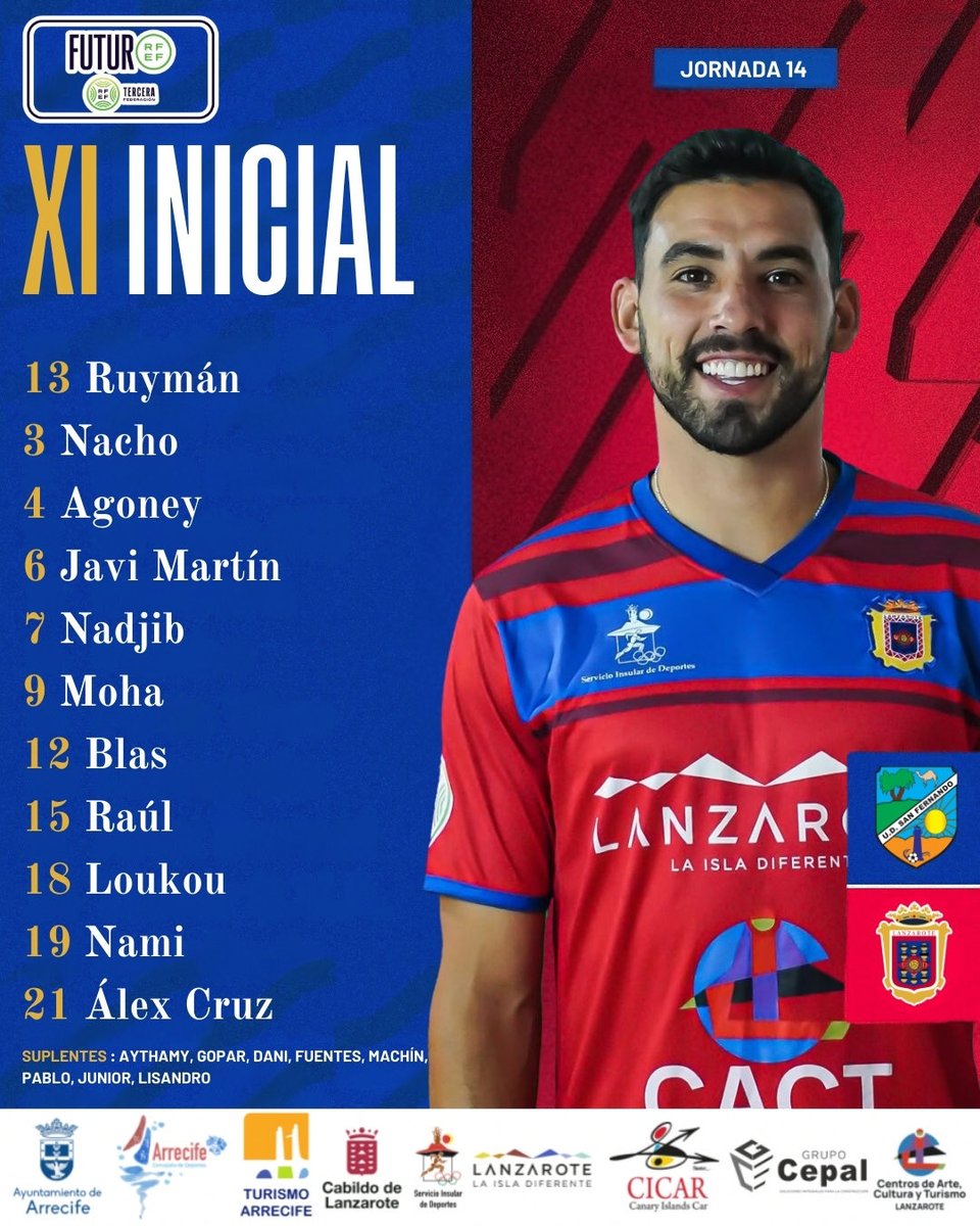 UD_Lanzarote's tweet photo. 📋 ¡Nuestro 𝗫𝗜 🆚 AVIA CAR San Fernando! ⚔️ https://t.co/pBzSctyikg