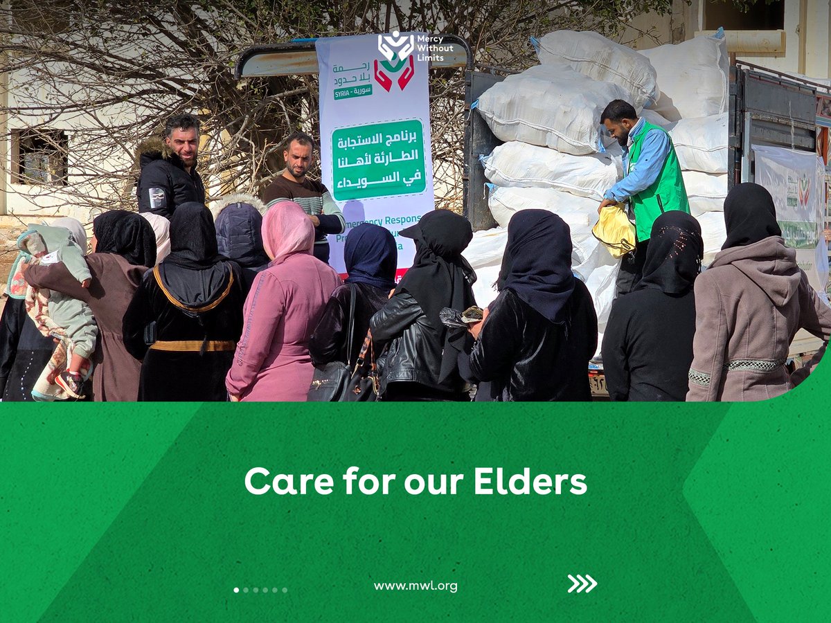 MWlimits's tweet image. As people grow older, daily essentials can become harder to access. In Daraa, MWL handed out care kits with underwear, socks, and hygienic toiletries to support elderly community members with comfort, dignity, and reassurance. #MWLimits