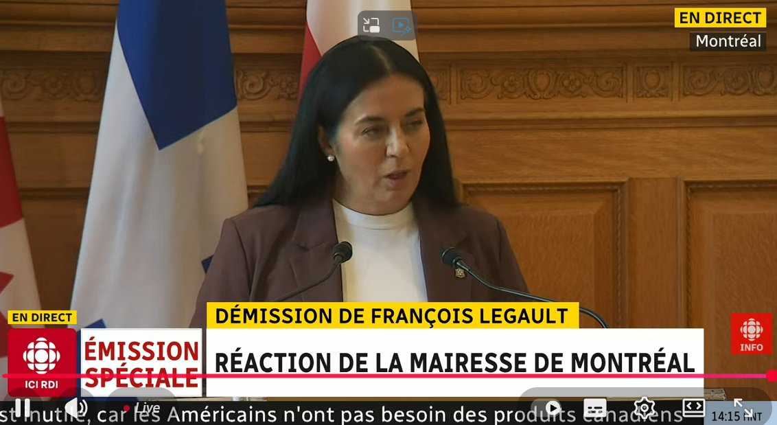 DoLeroux's tweet image. La mairesse de Montréal Soraya Martinez vient de saluer  Legault dans un discours 50% français 50% anglais. Pourquoi pas en espagnol, arabe, créol,urdu quand à y être? Rappelons donc à Madame @SorayaMartinezF que la seule langue officielle de la ville de Montréal est le français!…